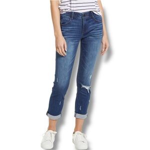 WIT & WISDOM CoolMax Ripped Mid Rise Girlfriend Jeans - 16 Blue Vintage
